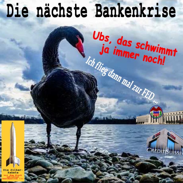SilberRakete Bankenkrise SchwarzerSchwan UBS CS FED