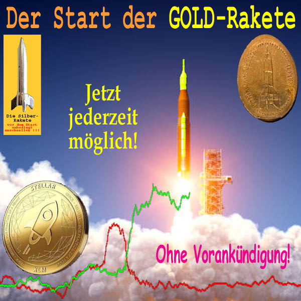 SilberRakete Start GOLD Rakete Jederzeit ohne Vorankuendigung Muenzen