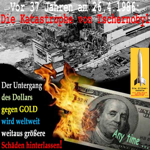 SilberRakete Vor 37Jahren Tschernobyl Untergang Dollar groessere Schaeden