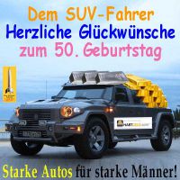 SilberRakete_50Geb-SUV-Fahrer-starke-Autos-Gold-Silber