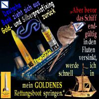 SilberRakete_DeutscheBank-GoldPreis-Fixing-Rueckzug-Ratte-sinkendes-Schiff-Rettungsboot-GOLD