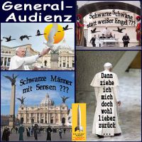SilberRakete_Vatikan-Papst-Franziskus1-General-Audienz-Schwarze-Schwaene-Sensen-Maenner-zurueckziehen