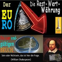 SilberRakete_EURO-Segment-RestWertWaehrung-Pfeil-Bruch-Sein-oder-Nicht-sein-Shakespeare