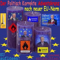 SilberRakete_Politisch-Korrekter-Adventskranz-Neue-EU-Verordnung-4blaueKerzen-Juncker-Warnungen