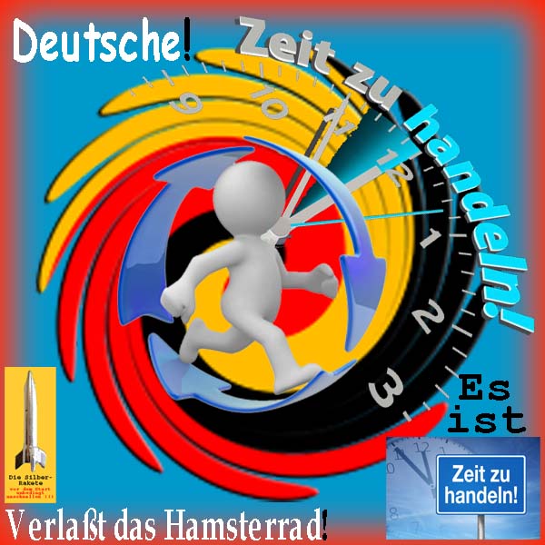 SilberRakete Deutsche-Schwarz-Rot-Gold-Spirale-Verlasst-Hamsterrad-Zeit-zum-Handeln