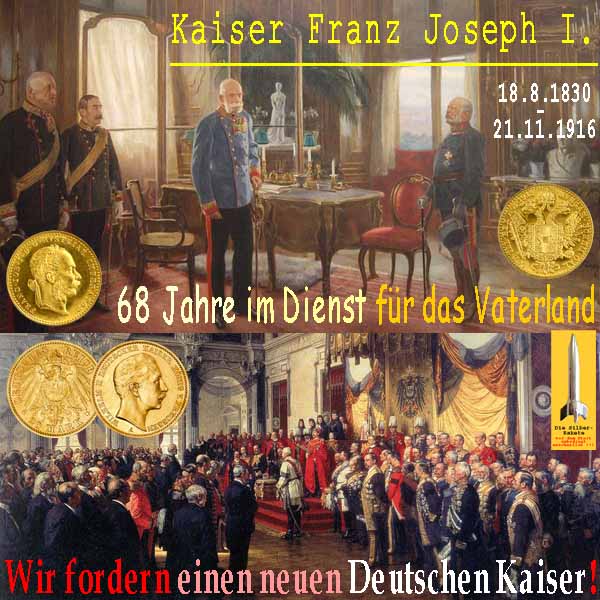 SilberRakete Kaiser FranzJosephI 68Jahre Dienst Vaterland WilhelmI Fordern neuen Deutschen Kaiser2