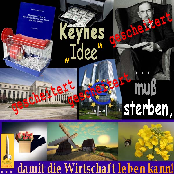SilberRakete Keynes-Idee-Gelddrucken-Buch-Schredder-gescheitert-FED-EZB-Wirtschaft-bluehen2