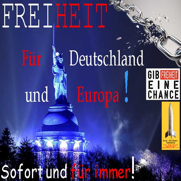 SilberRakete Hermannsdenkmal BlauesLicht Freiheit fuer Deutschland Europa Kette Sofort Chance