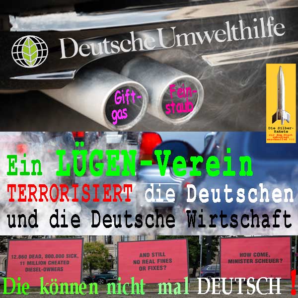 SilberRakete DeutscheUmweltHilfe Luegenverein Feinstaub Diesel Gegen Deutsche Wirtschaft Englisch