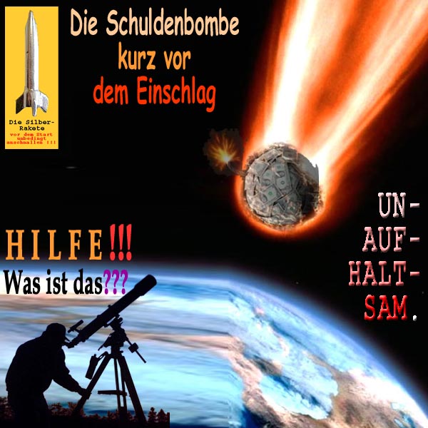 SilberRakete Meteorit Schulden vor Einschlag auf Erde Astronom Hilfe Was ist das Unaufhaltsam