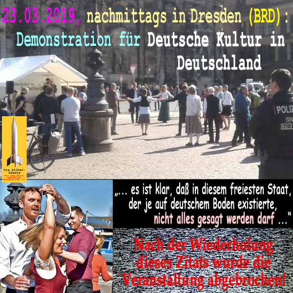 SilberRakete Dresden 20190323 Demonstration Deutsche Kultur abgebrochen Meinungsfreiheit