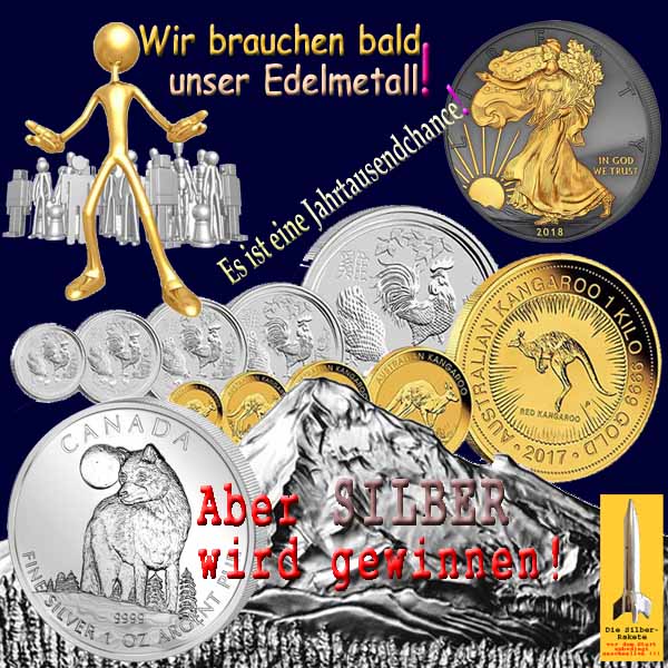 SilberRakete GOLD Wir brauchen bald Edelmetall Jahrtausendchance Berg Wolf SILBER gewinnt