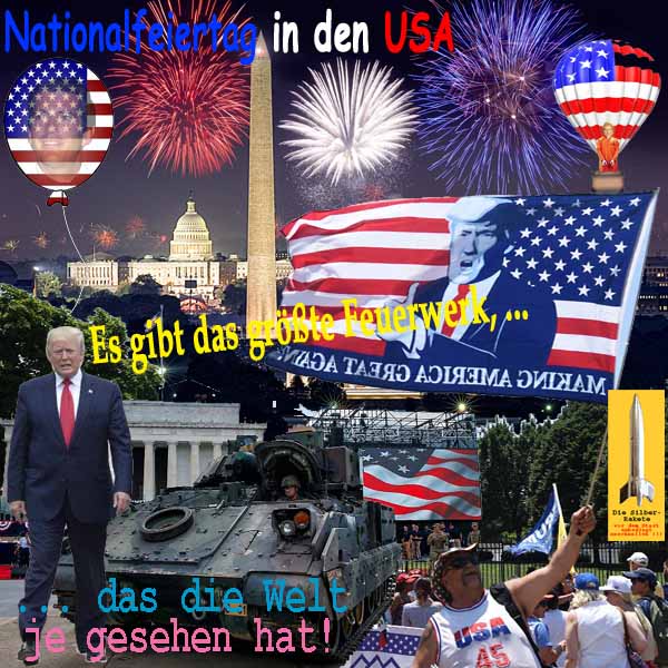 SilberRakete Nationalfeiertag USA 4July DTrump Das groesste Feuerwerk aller Zeiten JFKjr Hillary